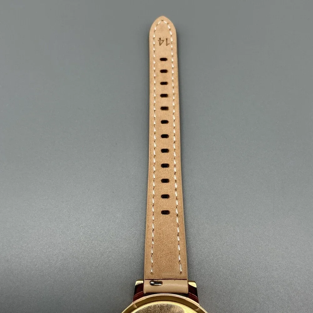 Olivia Burton Womens Watch 38mm Pink Floral Dial Beige Leather New Battery